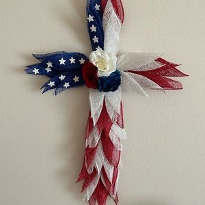 American Flag Cross wreath